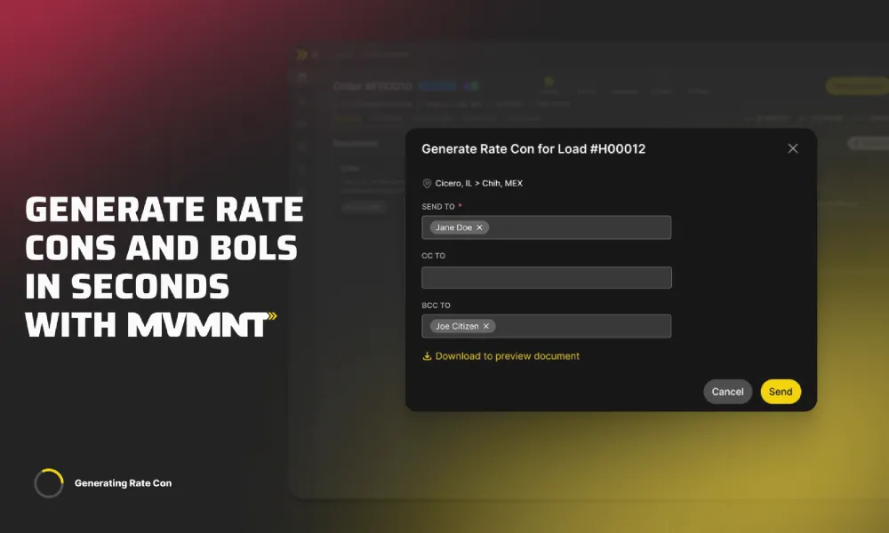 Rate Con and BOL Generation