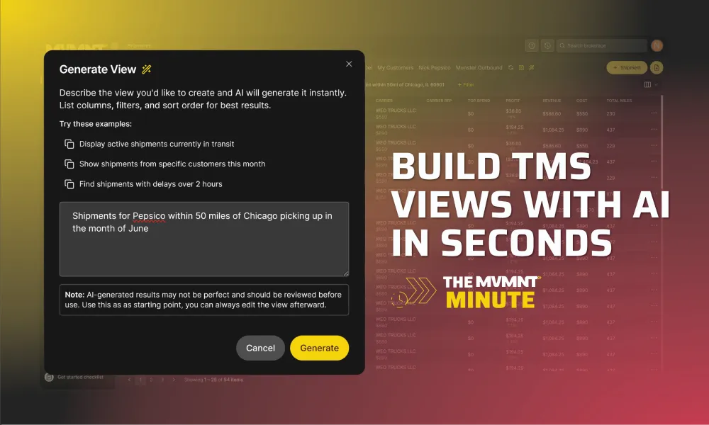 Build TMS views with AI in seconds