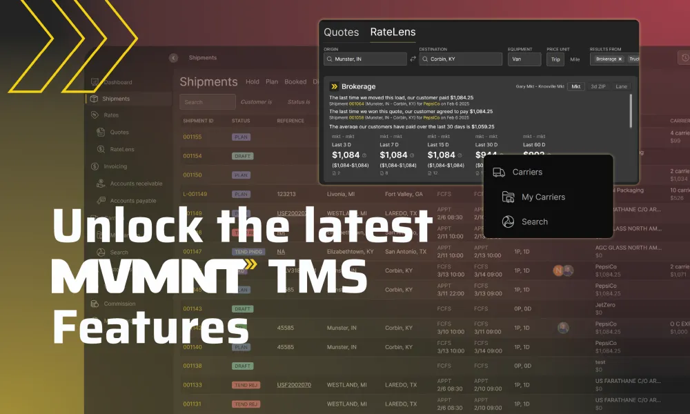 Unlock the Latest MVMNT TMS Features for Faster Freight Operations