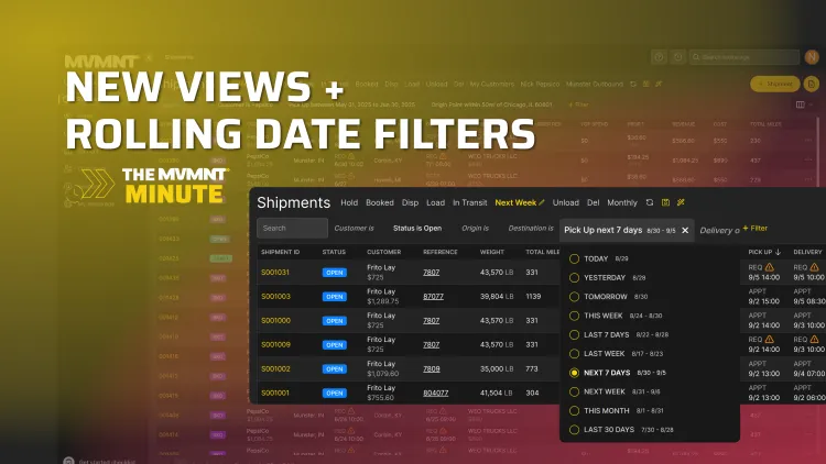 New Views + Rolling Date Filters