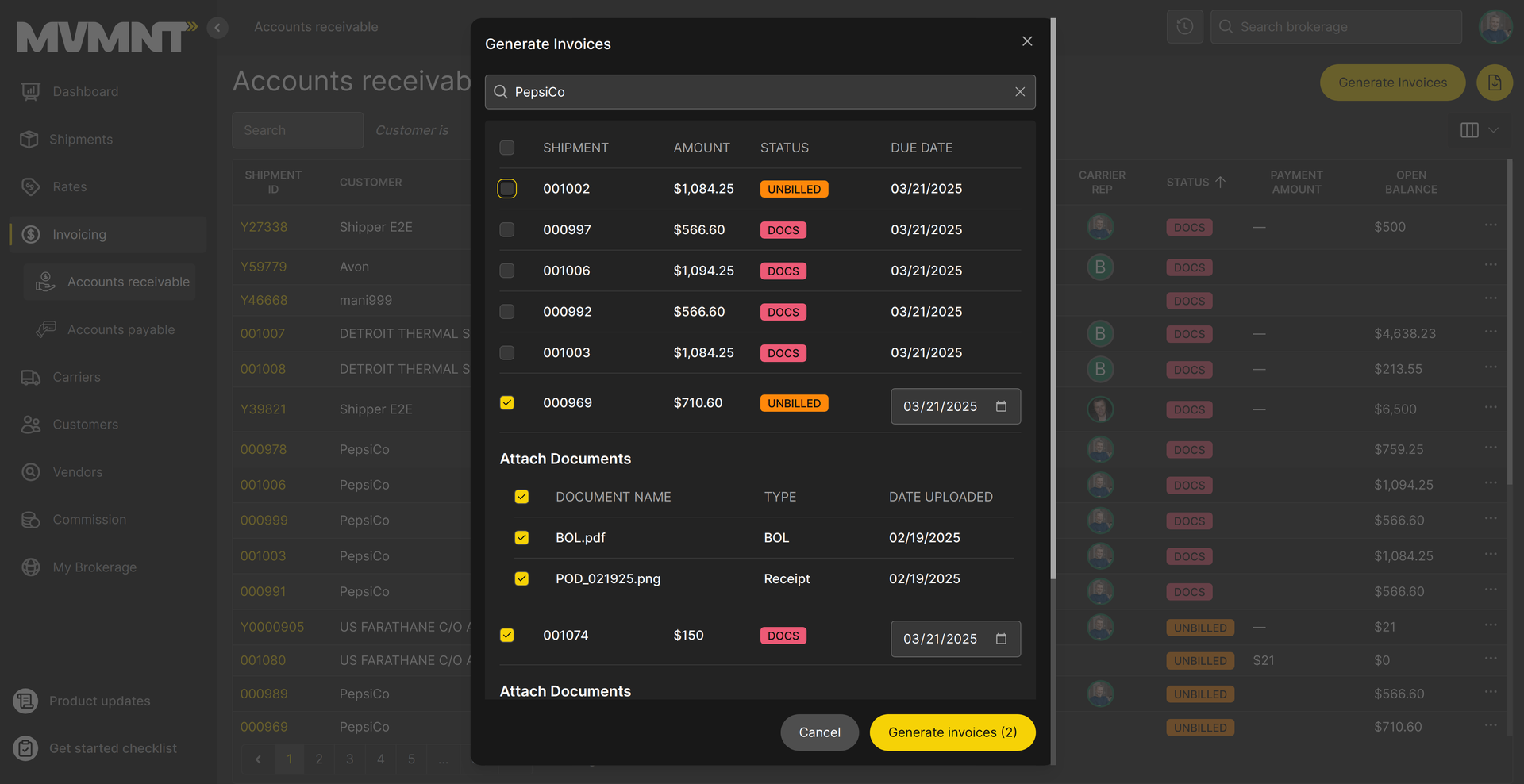 Batch invoicing